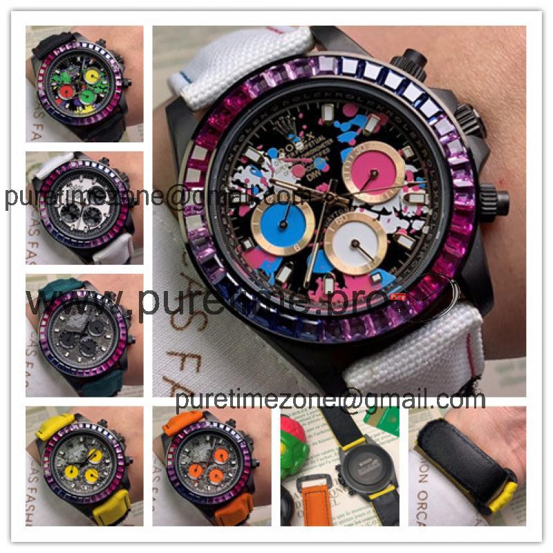 Replica Cosmograph Daytona  A21J Automatic Movement Mens Watch Graffiti Dial Nylon Strap E106