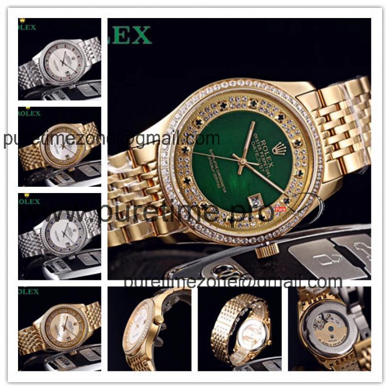 Replica Datejust Japan Miyota 8215 Automatic Movement  Mens Watch Green Dial Yellow Gold A E118