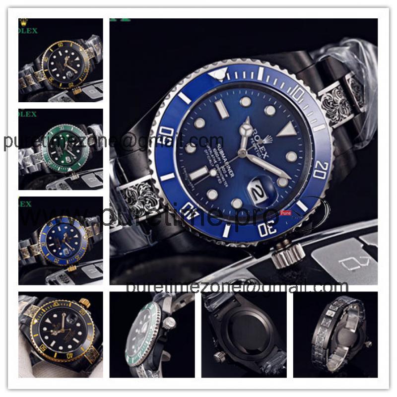 Replica Submariner  A21J Automatic Movement Mens Watch Blue Dial Vintage Engraving Bracelet E120