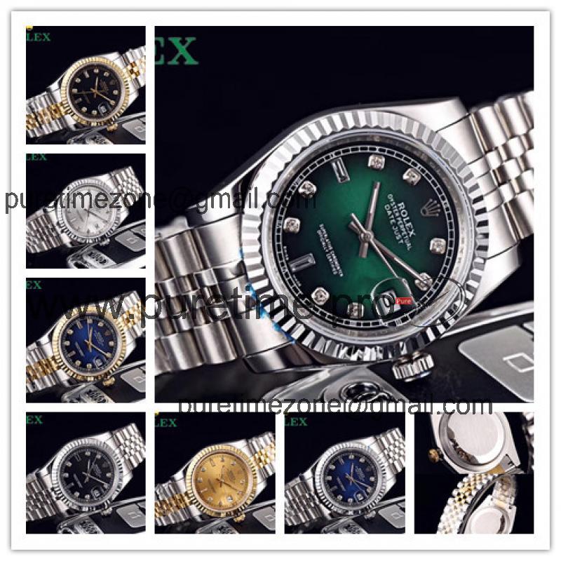 Replica Datejust Japan Miyota 8215 Automatic Mens Watch  Green Dial Jubilee Bracelet SS E123