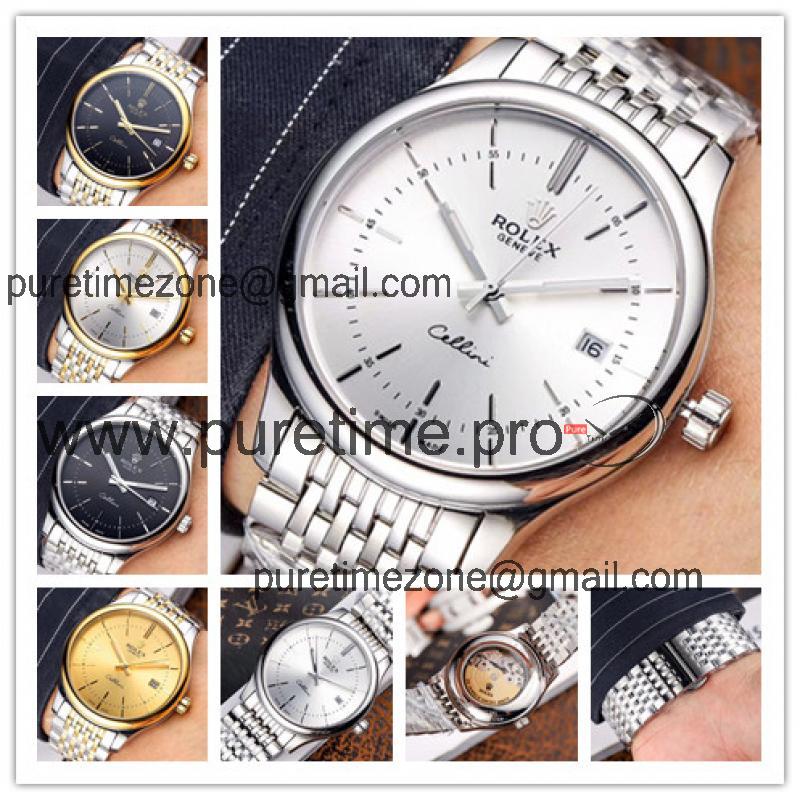 Replica Cellini Japan Miyota 8215 Automatic Mens Watch White Dial Stainless Steel  A E130