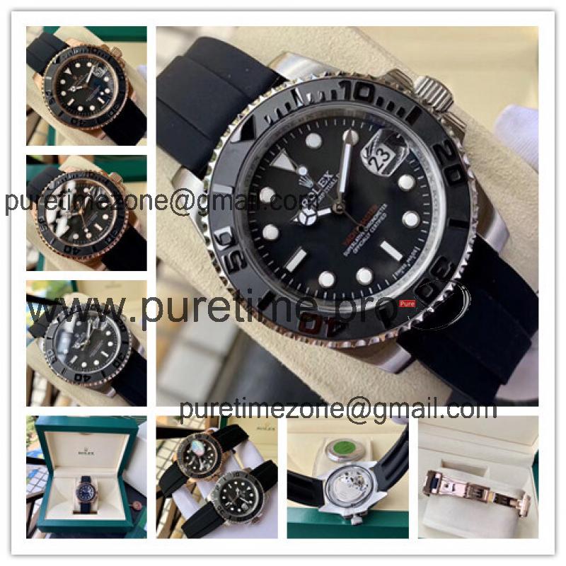 Replica Yacht-Master Japan Miyota 8215 Automatic Movement Mens Watch Black Dial Rubber Strap E137