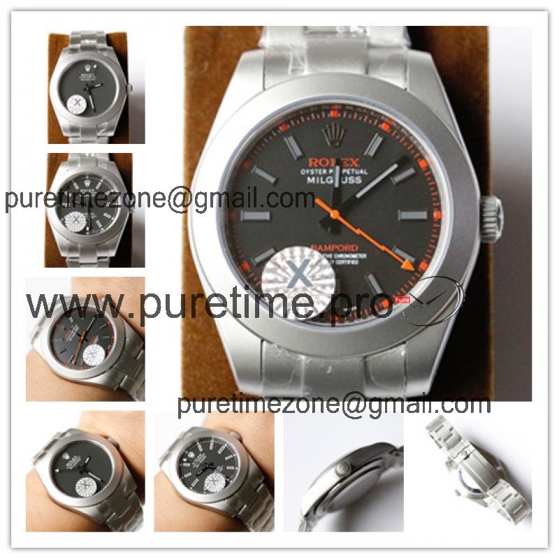 Replica Milgauss  Japan Miyota 8215 Automatic Movement Mens Watch Gray Dial Stainless Steel B E139