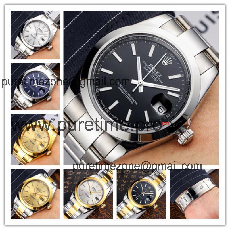 Replica Datejust A2824 Automatic Movement Mens Watch Black Dial Oyster Bracelet SS B E147