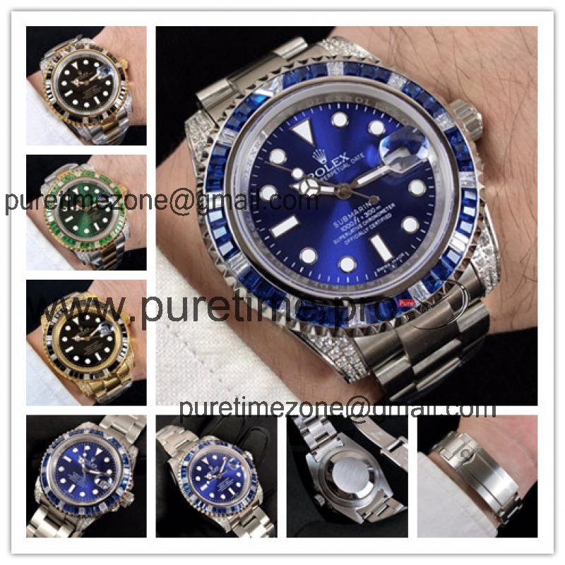 Replica Submariner Japan Miyota 8215 Automatic Movement Mens Watch Blue  Dial Oyster Bracelet SS E180