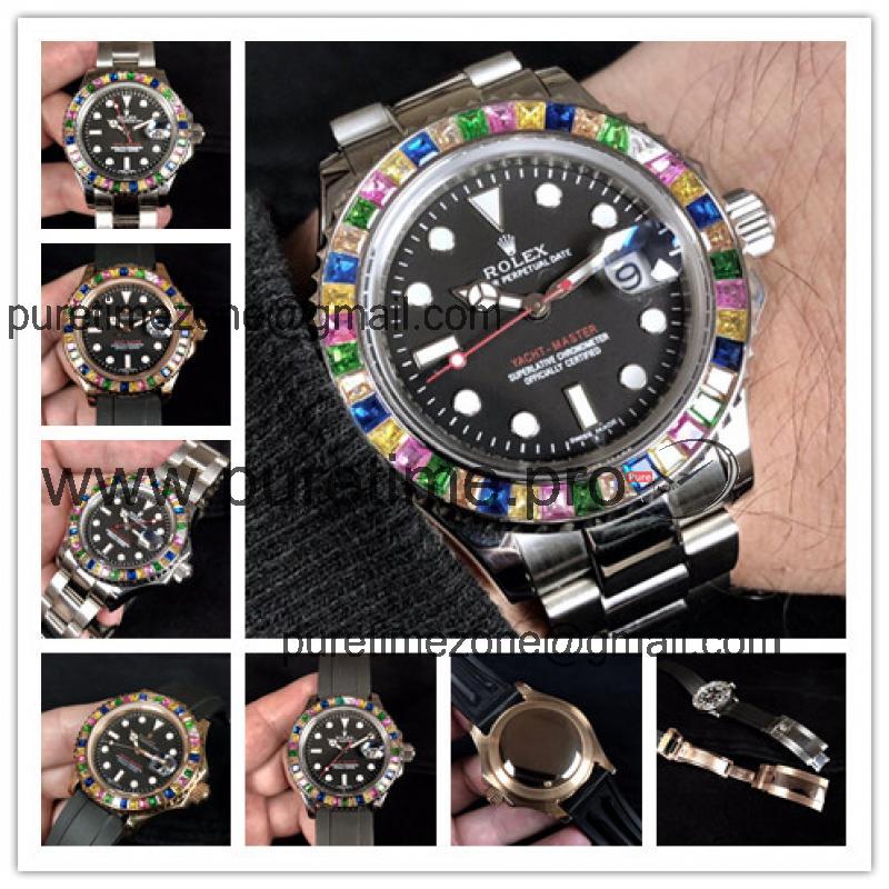 Replica  Yacht-Master Japan Miyota 8215 Automatic Movement Mens Watch Black Dial Oyster Bracelet SS E181