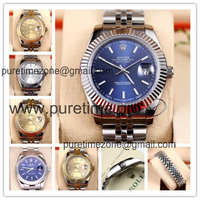 Replica Datejust Japan Miyota 8215 Automatic Movement Mens Watch Blue Dial Jubilee Bracelet SS E183