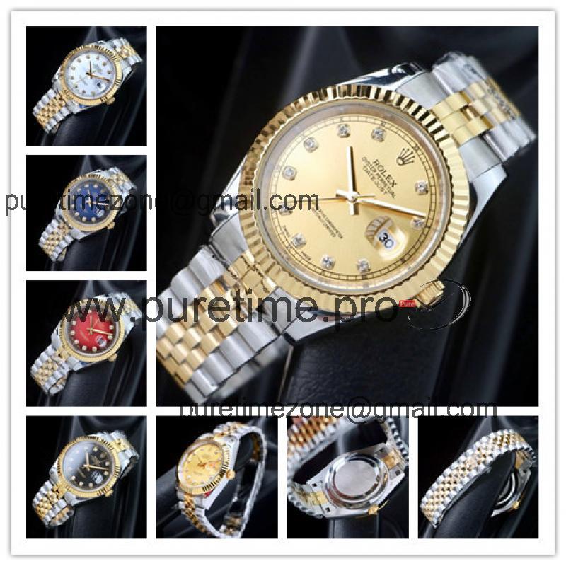 Replica Datejust A2813 Automatic Mens Watch Gold Dial Jubilee Bracelet Two Tone Yellow Gold B E207