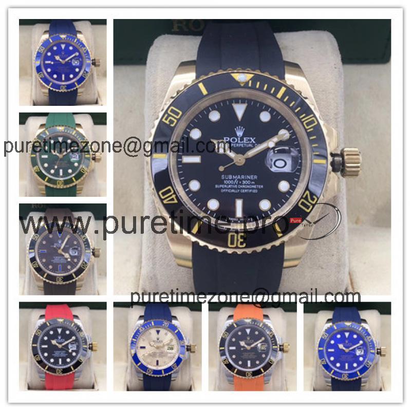 Replica Submariner A2813 Automatic Movement Mens Watch Black Dial Rubber Strap A E223