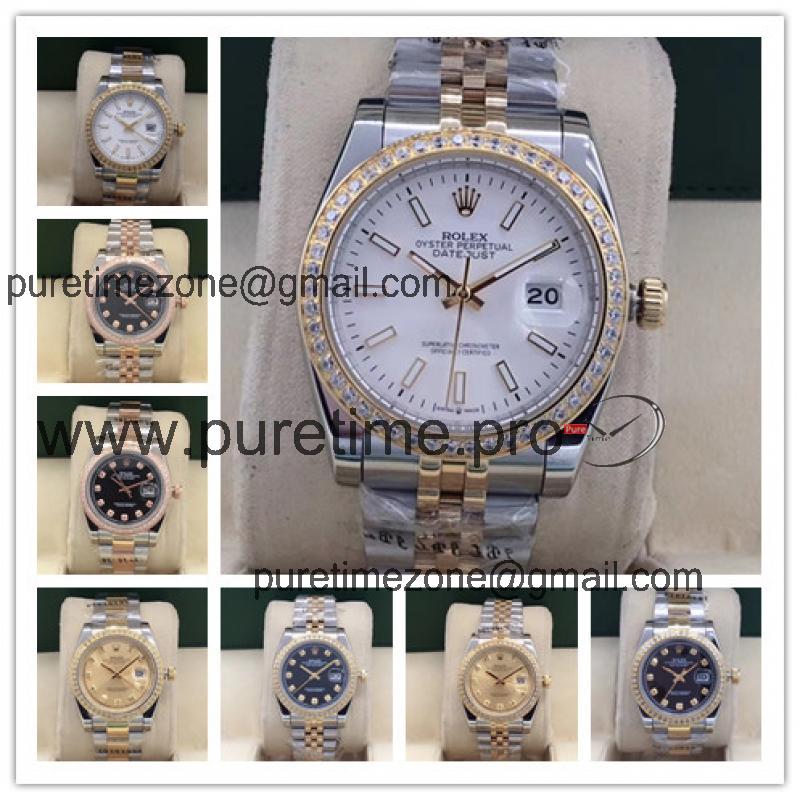 Replica Datejust A2813 Automatic Mens Watch White Dial Jubilee Bracelet Yellow Gold E225