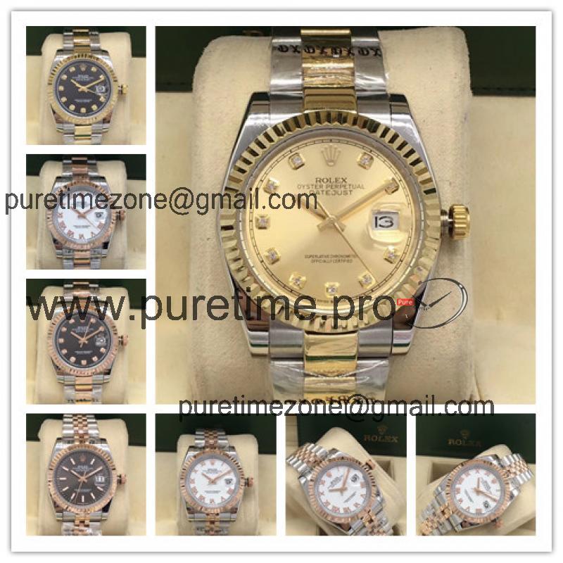 Replica Datejust A2813 Automatic Mens Watch Gold Dial Oyster Bracelet Yellow Gold E229