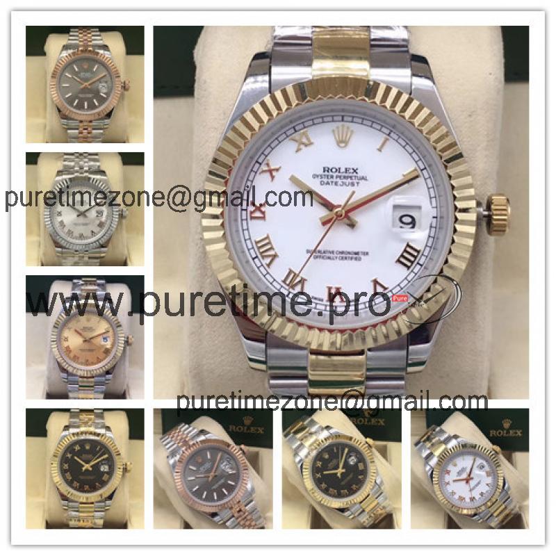 Replica Datejust A2813 Automatic Mens Watch White Dial Oyster Bracelet Yellow Gold E235