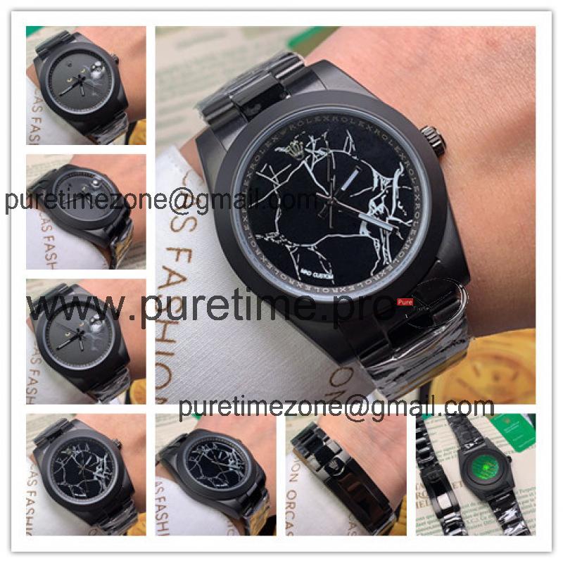 Replica Oyster Perpetual   A21J Automatic Movement Mens Watch Graffiti Dial PVD Steel E246