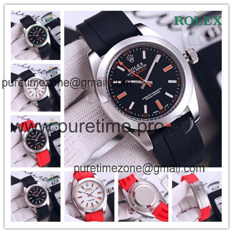 Replica Milgauss A21j Automatic Movement  Mens Watch Black Dial Rubber Strap A E248