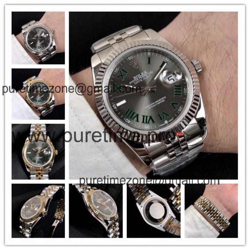 Replica Datejust A2836 Automatic Movement Mens Watch Gray Dial Oyster Bracelet SS A E291