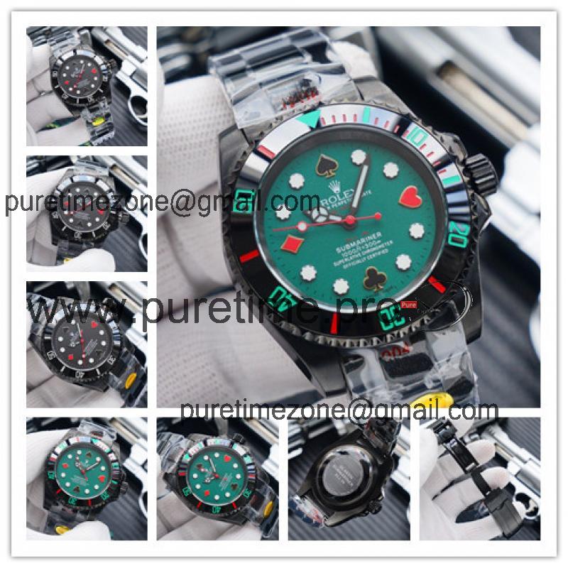 Replica Submariner Japan Miyota 8215 Automatic Movement Mens Watch Green Dial PVD Steel E318