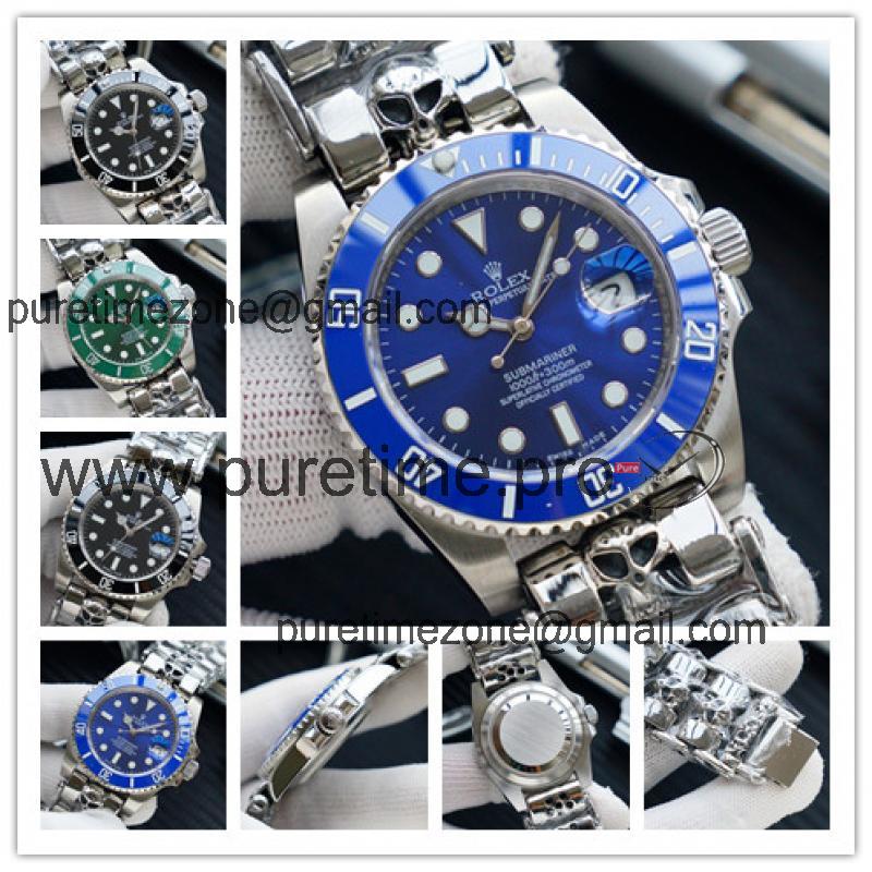 Replica Submariner Japan Miyota 8215 Automatic Movement Mens Watch Blue Dial Oyster Bracelet SS E319