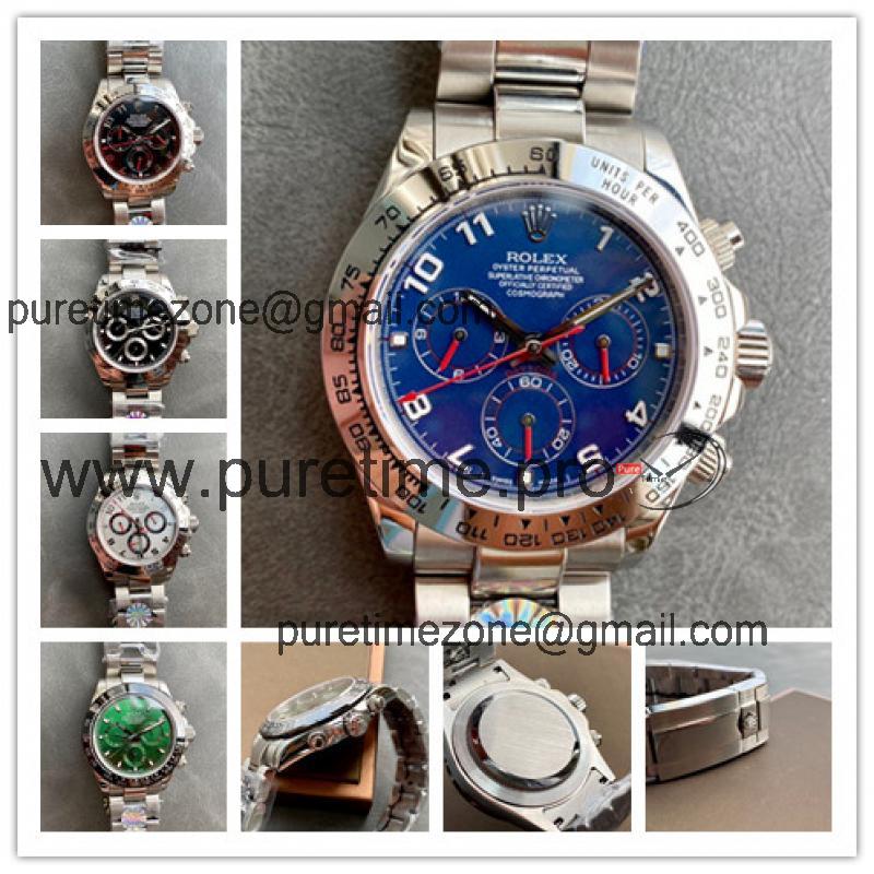 Replica Cosmograph Daytona A21j Automatic Movement Mens Watch Blue Dial Oyster Bracelet SS A E327