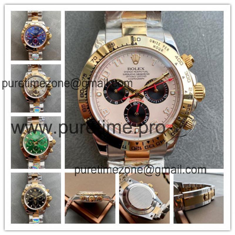 Replica Cosmograph Daytona A21j Automatic Movement Mens Watch White Dial Two Tone Yellow Gold B E327