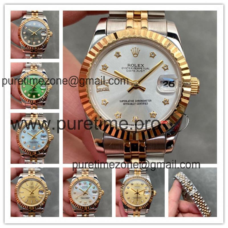 Replica Datejust A21J Automatic Movement Womens Watch Silver Dial Jubilee Bracelet Two Tone Yellow Gold A E329