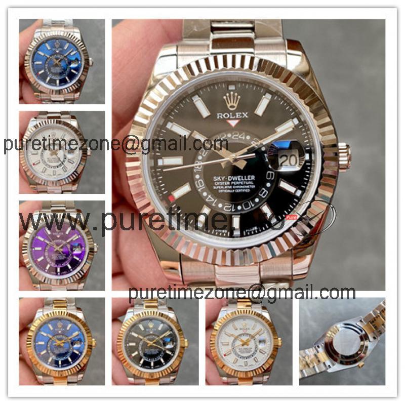 Replica Sky-Dweller 5833 Automatic Movement Mens Watch Black Dial Oyster Bracelet SS A E334