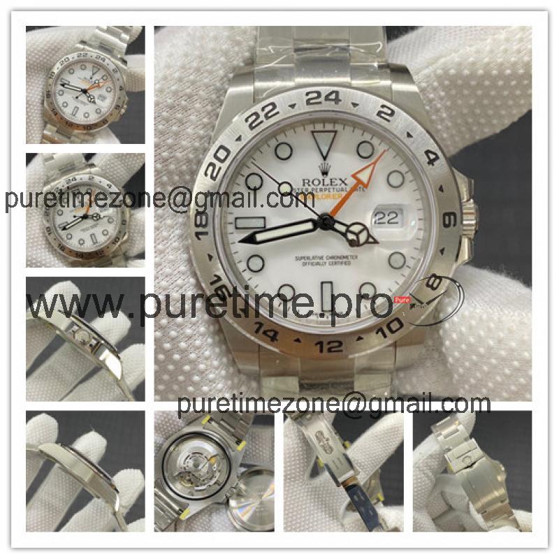 Replica Explorer II  A2824 Automatic Movement Mens Watch White Dial Oyster Bracelet SS E339