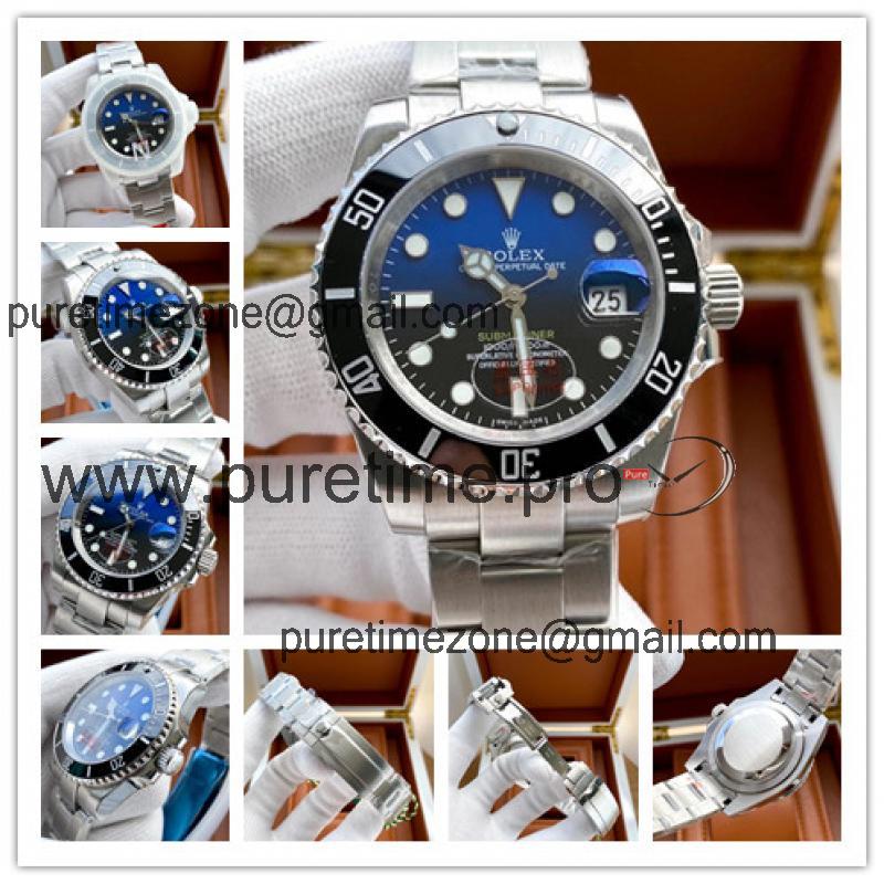 Replica Submariner Japan Miyota 8215 Automatic Mens Watch Blue Black Dial Oyster Bracelet SS E354