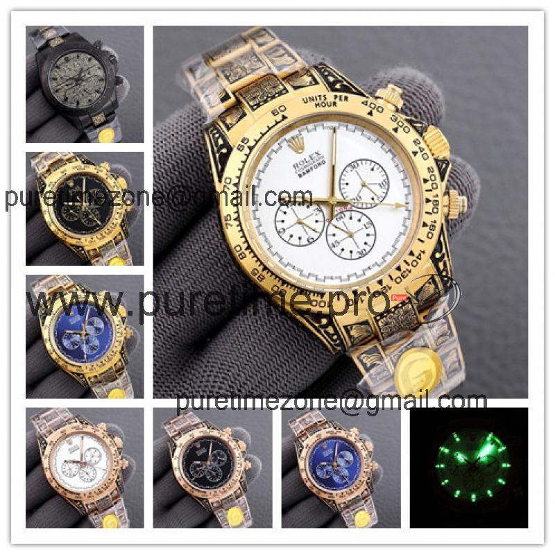 Replica Cosmograph Daytona A21J Automatic Mens Watch White Dial Vintage Engraving Bracelet A E404