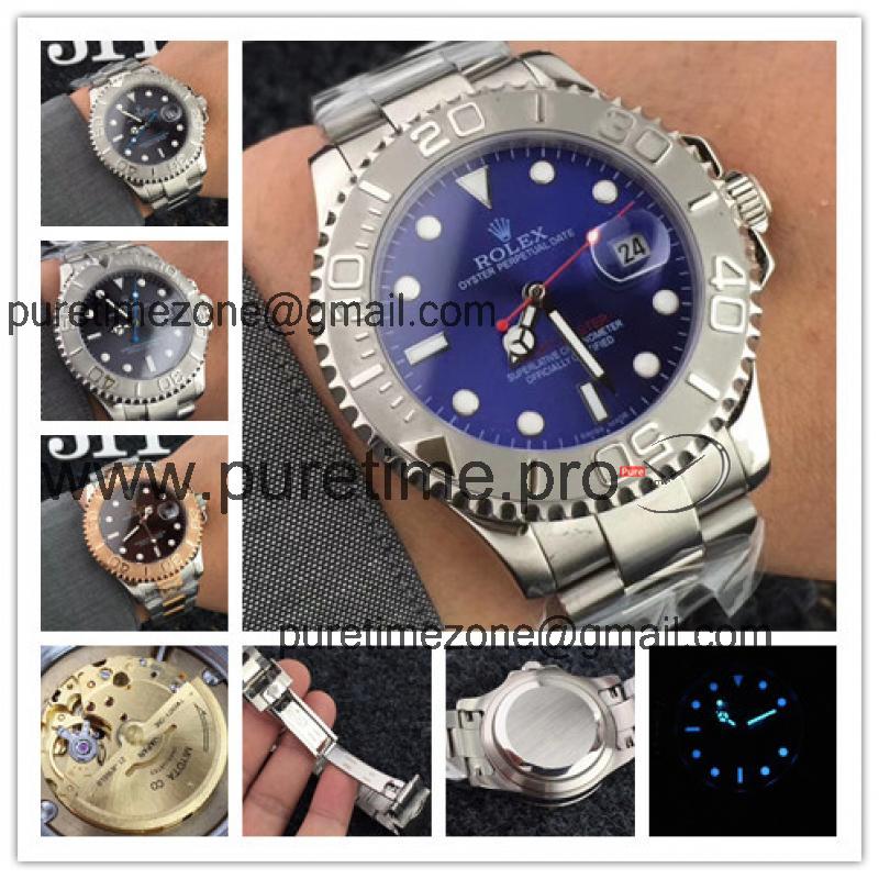 Replica Yacht-Master Japan Miyota 8215 Automatic Mens Watch Blue Dial Oyster Bracelet SS B223