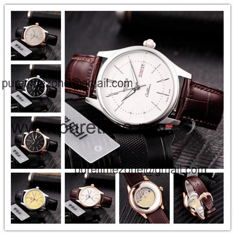 Replica Cellini Japan Miyota 8215 Automatic Movement  Mens Watch White Dial Leather Strap B228