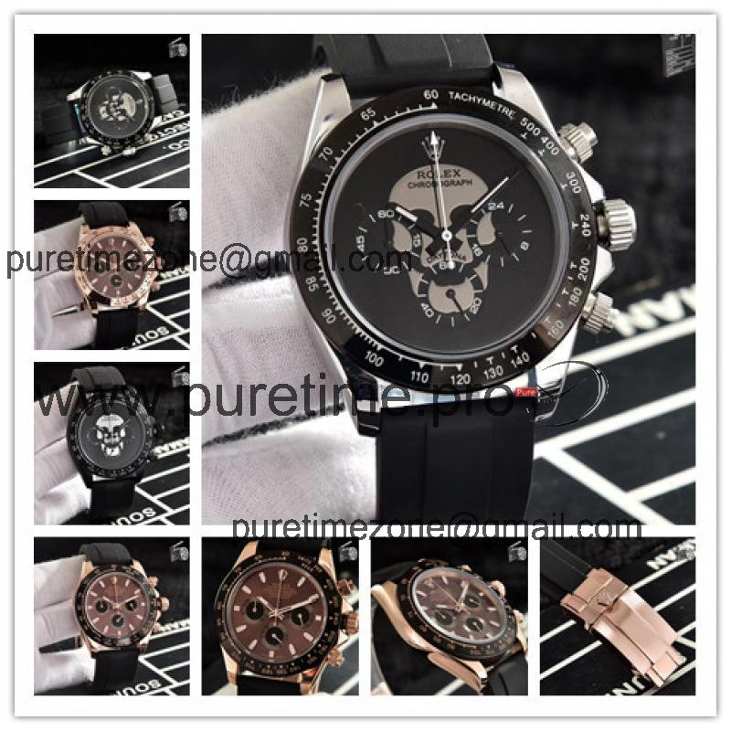 Replica Cosmograph Daytona Japan Quartz Chronograph Mens Watch Black Dial Rubber Strap A B235