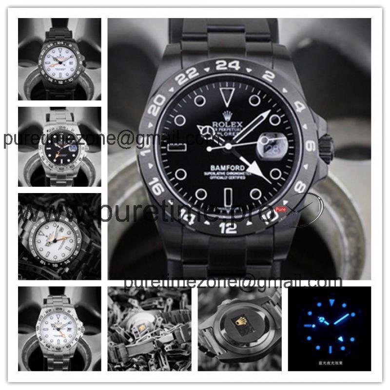 Replica Explorer II A21J Automatic Movement Mens Watch Black Dial PVD Steel B247