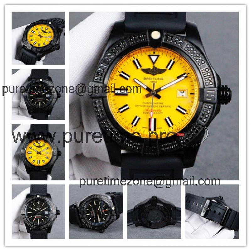 Replica Avenger  A21j Automatic Movement Mens Watch Yellow Gold Rubber Strap C20