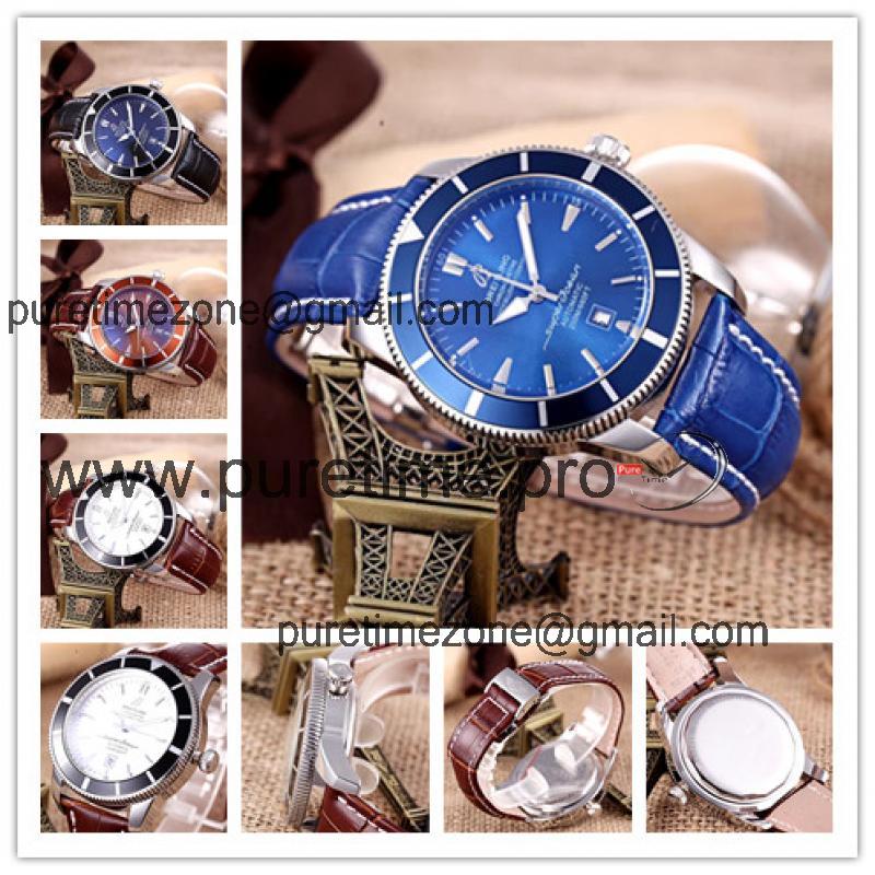 Replica Superocean Héritage  A21j Automatic Movement Mens Watch Blue Dial Leather Strap C24