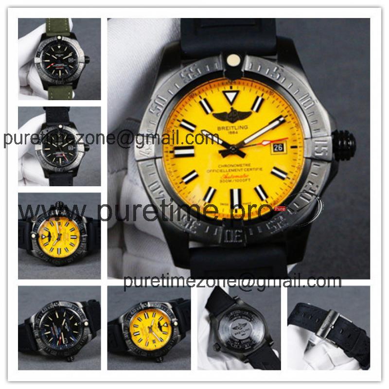 Replica Avenger A21j Automatic Movement Mens Watch Yellow Gold Rubber Strap C38