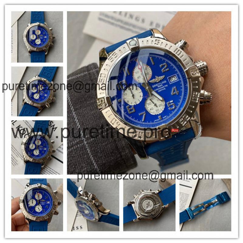 Replica Avenger Japan Quartz Chronograph Mens Watch Blue Dial Rubber Strap C39