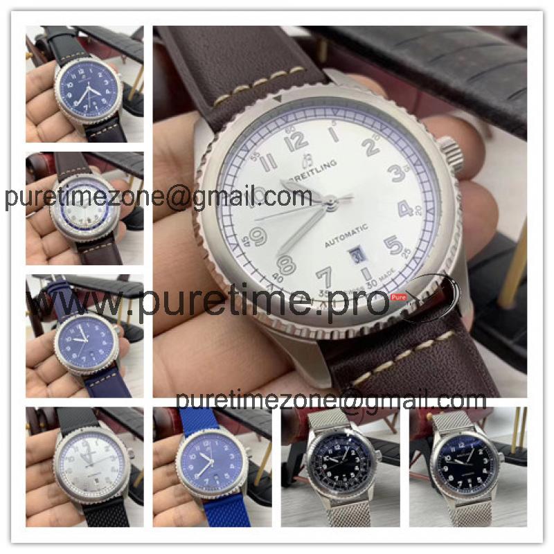 Replica Navitimer A21j Automatic Movement Mens Watch White Dial Leather Strap C43