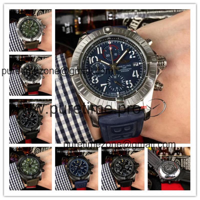 Replica Avenger Japan Quartz Chronograph Mens Watch Blue Dial Ruber Strap C72