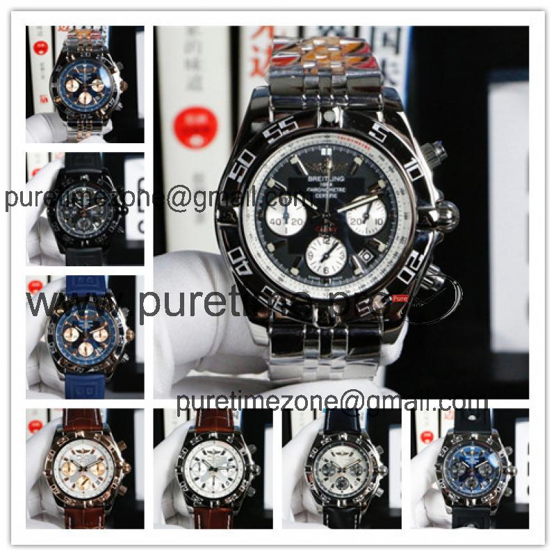 Replica Avenger Japan Quartz Chronograph Mens Watch Black Dial Jubilee Bracelet SS​ C91