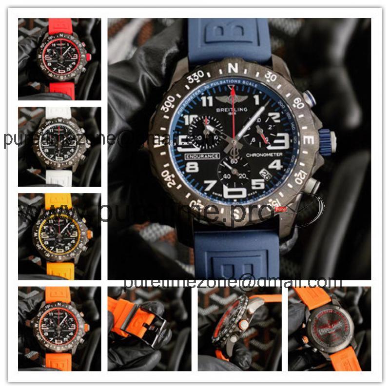 Replica Professional Japan Quartz Chronograph Mens Watch Black Dial Rubber Strap F01