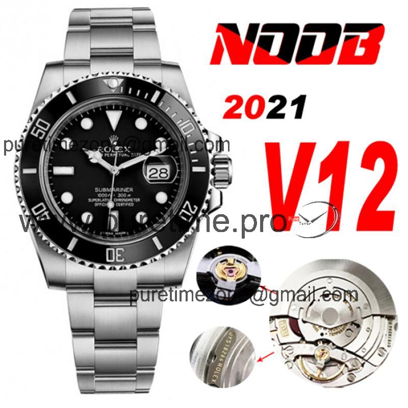 NOOB V12 116610 Submariner SA3135 Automatic Mens Watch Ceramics Bezel Black Dial 904L SS Bracelet (Correct Shock Absorbe