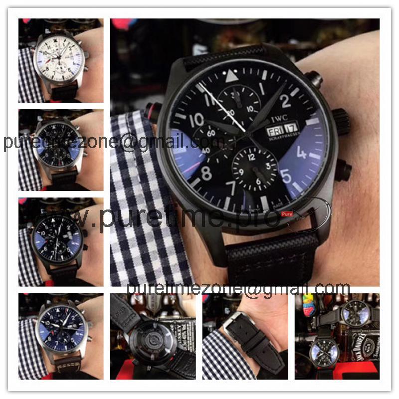 Replica Pilot A21j Automatic Movement Mens Watch Black Dial Nylon Strap E50