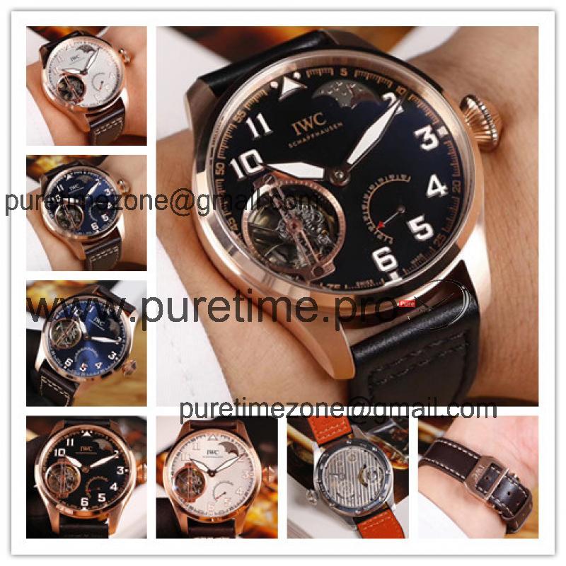 Replica Pilot A21j Automatic Movement Mens Watch Black Dial Leather Strap C E51