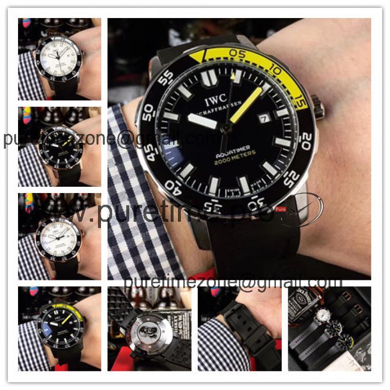 Replica Aquatimer Family A2813 Automatic Movement Mens Watch Black Dial Rubber Strap E52