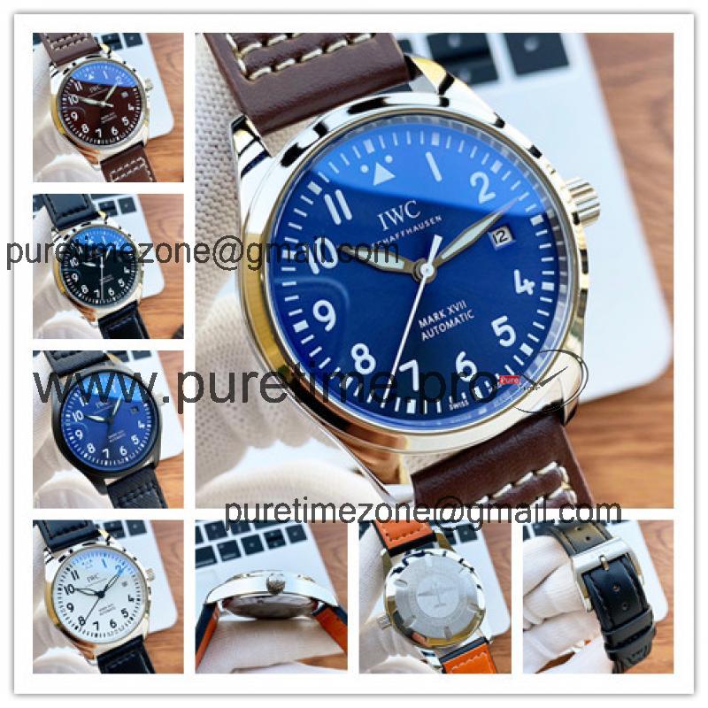 Replica Pilot Japan Miyota 8215 Automatic Mens Watch Blue Dial Leather Strap B E186