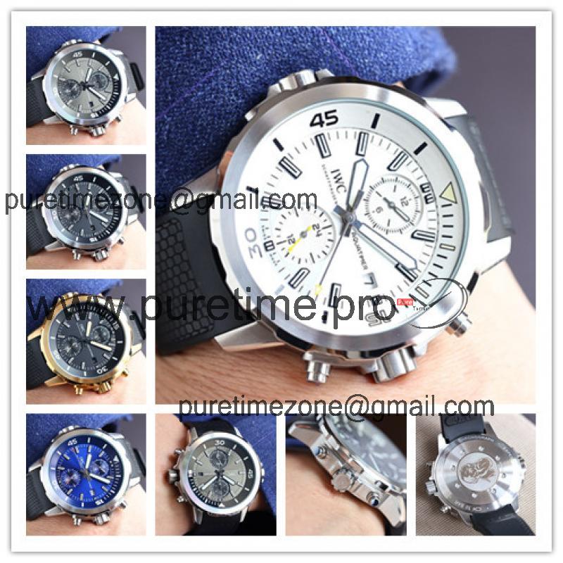 Replica Aquatimer Family A4813 Automatic Movement Mens Watch White Dial Rubber Strap B E203