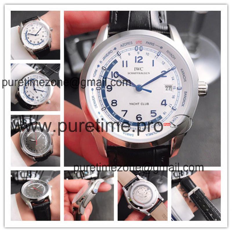 Replica Aquatimer Family A21j Automatic Movement Mens Watch White Dial Leather Strap G02