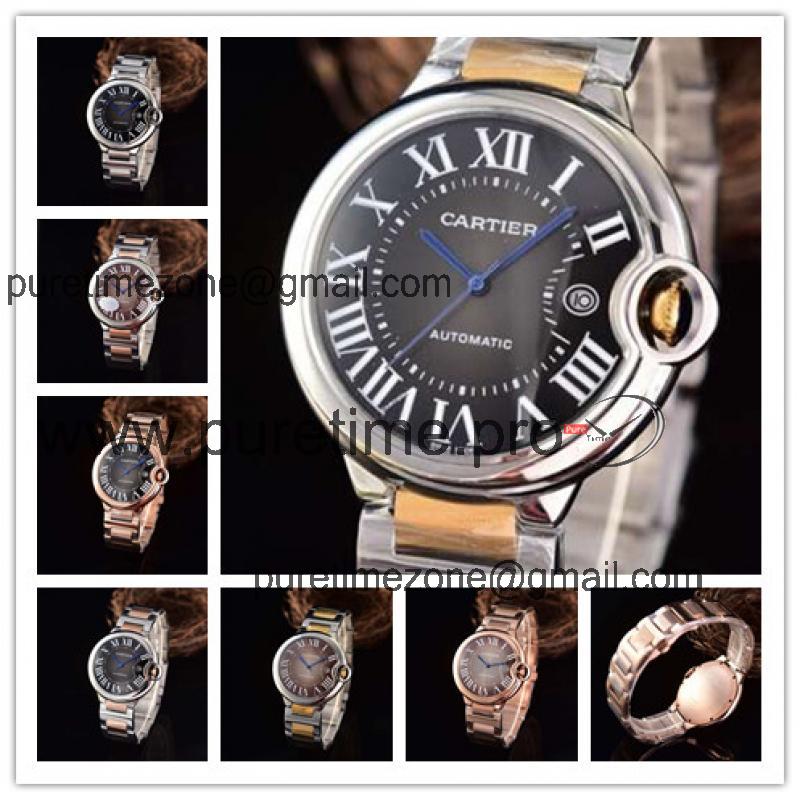 Replica Ballon Bleu A21j Automatic Movement Mens Watch Black  Dial  Two Tone Yellow Gold E15