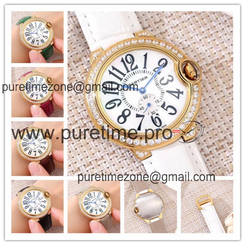 Replica Ballon Bleu Swiss Quartz Movement Womens Watch White Dial Leathe Strap A E71