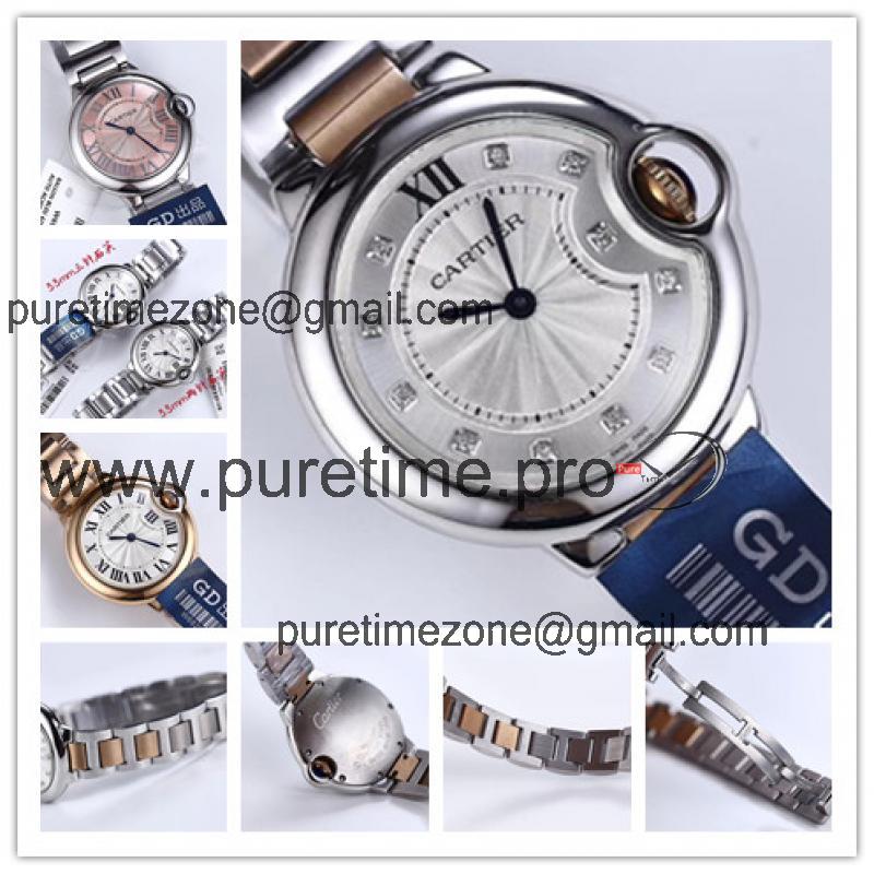 Replica Ballon Bleu Swiss Quartz Movement Womens Watch White Dial Oyster Bracelet SS E99